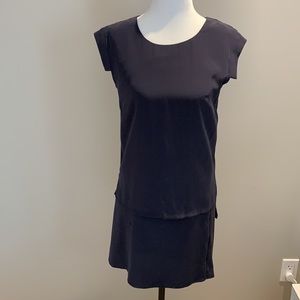 Multi-fabric silk dress